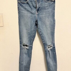 Good American Light Blue Distressed Skinny Jeans
